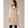 INSPIRE CHIC Women's Long Casual Sleeveless Zippered Hooded Down Puffer Vest - 3 of 4