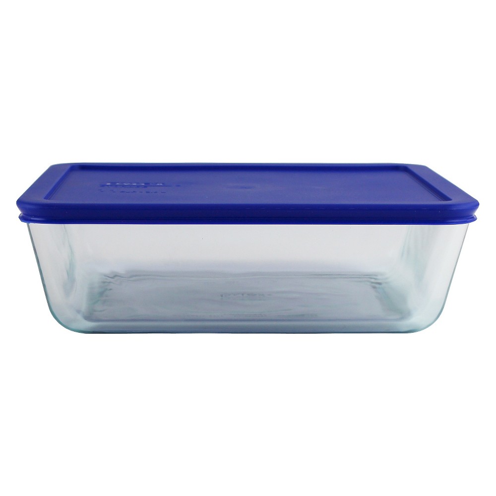 Photos - Food Container Pyrex 11 cup Food Storage Container Cadet Blue: Glass Container with Lid, BPA-Free, Microwave & Dishwasher Safe 