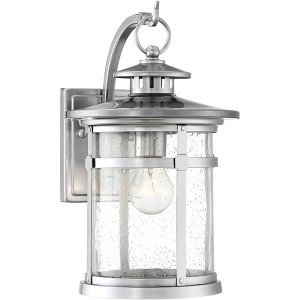 Franklin Iron Works Callaway Modern Industrial Outdoor Wall Light Fixture Chrome 11 3/4" Clear Seedy Glass for Post Exterior Barn Deck House Porch - 1 of 4