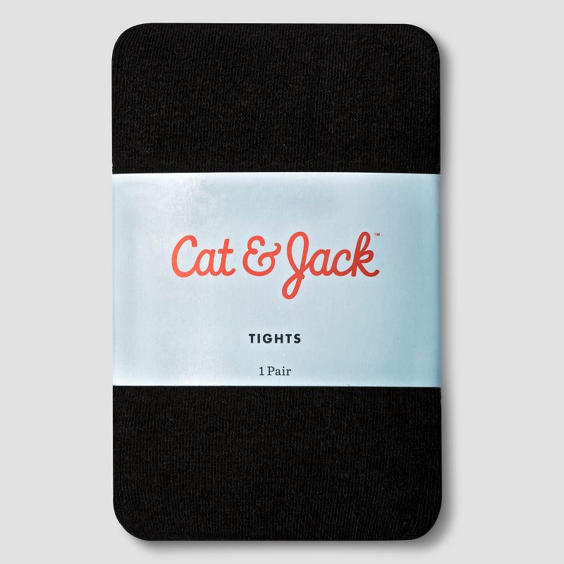Toddler Girls' Solid Tights - Cat & Jack™ Black, 1 of 2