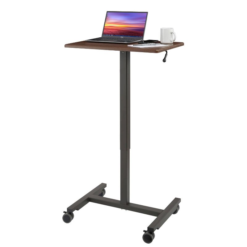 24.4" Airlift Spring Height Adjustable Sit-Stand Mobile Laptop Computer Desk Cart - Seville Classics, 4 of 11