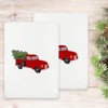 Linum Home Textiles Christmas Truck - Embroidered Luxury 100% Turkish Cotton Hand Towel (Set of 2) - 2 of 3