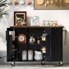 NicBex Mobile Kitchen Island Cart Kitchen Carts on Wheels with Storage, 3 Drawers, 2 Cabinet Doors and Towal Rack for Kitchen - image 4 of 4