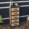 Storage Cabinet,Floor-Standing Storage Cabinet with 5 Drawers and Metal Legs,Handmade,for Living Room,Bedroom,Entrance,Office Brown - 2 of 4