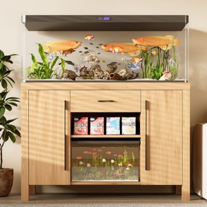 55-75 Gallon Aquarium Stand with Power Outlets, Heavy Duty Fish Tank Stand with 2 Cabinets and Drawer Storage for Fish or Reptile Tanks-Koiai - 1 of 4