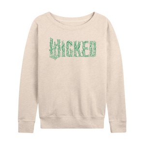 Women's - Wicked - Twisted Tree Branch Logo Lightweight French Terry Wide Neck Long Sleeve Graphic Shirt - 1 of 4
