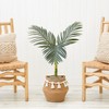 Nearly Natural 3-ft Artificial Golden Cane Palm Tree with Handmade Jute & Cotton Basket with Tassels DIY KIT - 3 of 4