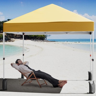 10x10 ft, Patented Center Locking Canopy Tent, Portable Outdoor Canopy Tent, Comes with Hand Wheel Bag, Suitable for Outdoor use, Height Adjustable