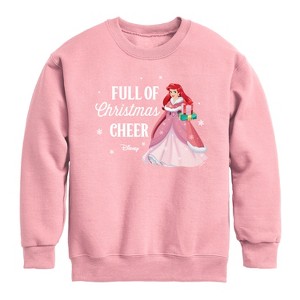 Boys' - Disney - Full Of Christmas Cheer Ariel Graphic Long Sleeve Fleece Sweatshirt - 1 of 3