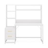 Vynxaria 55¡± Computer Desk with Hutch, 2 Drawers & Open Shelves ¨C Modern Home Office Storage Workstation - 4 of 4