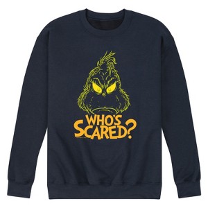 Men's - Dr. Seuss - The Grinch Who's Scared Graphic Fleece Sweatshirt - 1 of 4