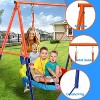 Musment  Swing Set for Kids, Heavy Duty Frame Metal Swing Stand with 1 Saucer & 1 Belt Swing Seat for Outdoor - 3 of 4