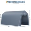 10x15FT Outdoor Storage Shed, Heavy Duty Waterproof Tarp with Ventilated Zipper Door, for Motorcycle, Bike, Garden Tools - 4 of 4