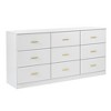 Okak Minimalism Bedroom Dresser Nightstand with 6 Drawers Glod Handles Ample Storage Chest Cabinet for Living Room Hallway Kids Room - 3 of 4