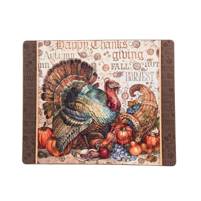 C&F Home Traditional Turkey Hardboard Thanksgiving Placemat, Set of 6