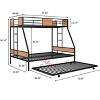 NicBex Twin Over Full Bunk Bed with Guardrail and Trundle,Metal Twin Loft Bed with 2 Side Built-In Ladders,Noise Reduced Bunk Beds for Bedroom - 3 of 4