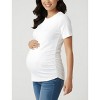 Women's Women's Crew Neck Side-Ruched Maternity Short Sleeve Top | Motherhood Maternity - 3 of 3