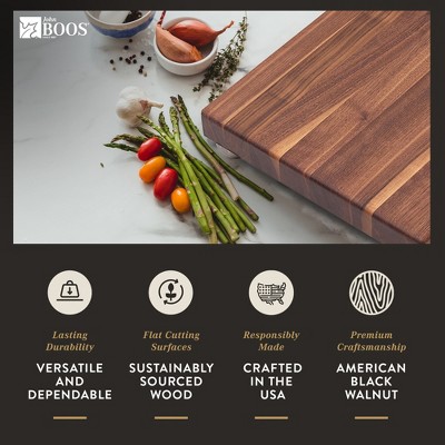 Walnut Edge Grain Cutting Board with Stainless Steel Feet