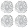 Wrapables Vinyl Metallic Colored Placemats for Weddings, Parties, Special Events (Set of 4), Silver Daisy - 3 of 4