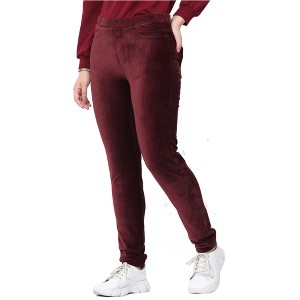 da-sh Women's Stretch Rib Knit Corduroy Jegging | Burgundy - 1 of 4