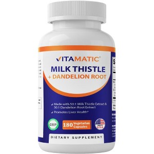 Milk Thistle with Dandelion Root - 180 Vegetarian Capsules - 1 of 4