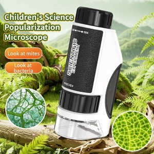Naysaye Science Kits Childrens Mini Microscope 50X-300X HD Lens Portable Adjustable Focal Length for Outdoor Exploration, White and Black, - 1 of 4