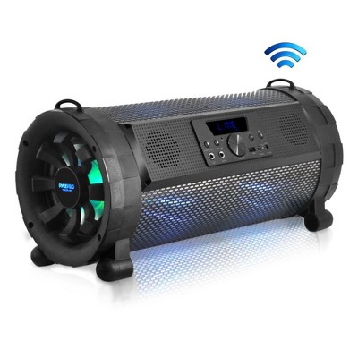 Pyle PBMSPG190 300 Watt Portable Bluetooth Wireless Boombox Speakers Stereo System with Remote Control, LED Lights, and Rechargeable Battery, Black