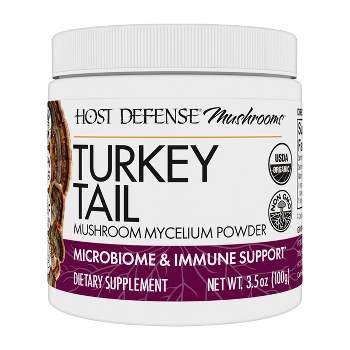 Host Defense Turkey Tail Mushroom Powder, Mushroom Supplement, Plain, 3.5 Ounce