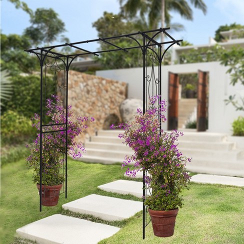 Metal Garden Arch, Iron Garden Arch Trellis For Climbing Plants Rose  Outdoor, Arch Archway For Wedding Ceremony Party