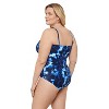 Aqua Green, Women's Surplice Trim Overlay One Piece - 2 of 3