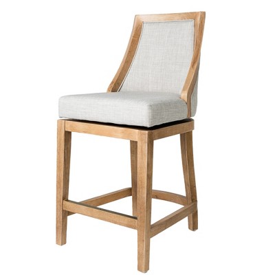Vienna Weathered Oak Swivel Counter Stool with Sand Upholstery