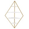 Kate and Laurel Melora Diamond MDF Accent Shelf, 24x38x17, White and Gold - 4 of 4