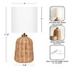 Kate and Laurel Wylla Modern Rattan Bedside Table Lamp - 2 of 4