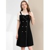 Allegra K Women's Contrast Button Decor Short Sleeve Chiffon Summer Dresses - 3 of 4