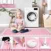 Washable Rug Low Pile Living Room Throw Mats with Non Slip Backing Lightweight Foldable Floor Covers Modern Waven Border Indoor Throw Carpet - 4 of 4