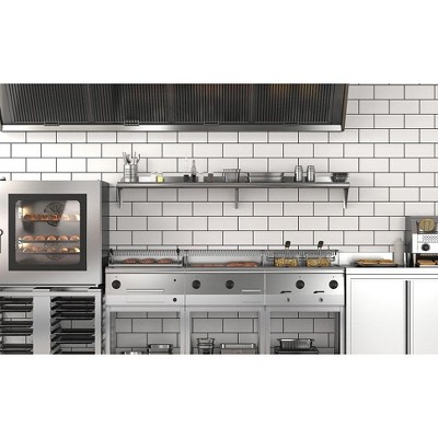 Whizmax 12" x 72" Stainless Steel Wall Mount Shelf with Backsplash