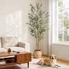 Olive Trees Artificial Indoor,Faux Olive Tree with Planter & Green Fake Moss, Artificial Plants with Natural Wood Trunk & Lifelike Fruits - 4 of 4