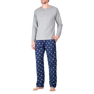 SLEEPHERO Henley Long Sleeve Tee Shirt with Knit Pajama Pants with Pockets - 1 of 1