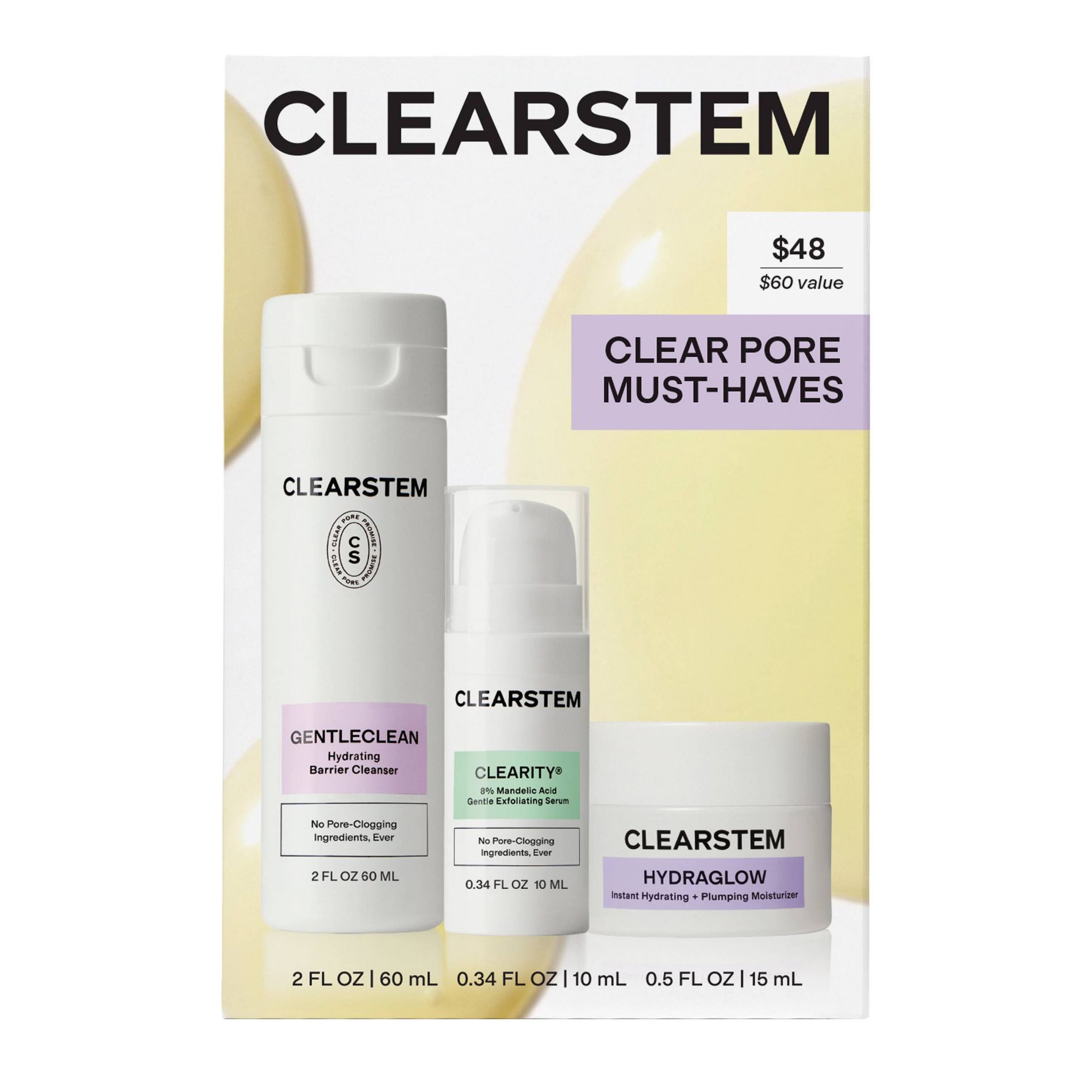 CLEARSTEM CLEAR PORE MUST-HAVES KIT - 3pc - Beauty Studio