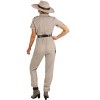 HalloweenCostumes.com Women's Paleontologist Costume with Dinosaur Patches, Belt, Faux Leather Hat and Jumpsuit - 2 of 4