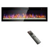 Recessed Ultra Thin Tempered Glass Front Wall Mounted Electric Fireplace with Remote and Multi Color Flame & Emberbed, LED Light Heater - 2 of 4
