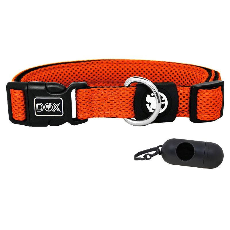 DDOXX Nylon Strong & Adjustable Dog Collar - Medium - Orange, 1 of 4