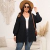 Coolmee Womens Plus Size Cardigan Sweaters Long Sleeves Open Front Chunky Knit Casual Jackets - 2 of 4