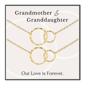 HOPE LOVE SHINE Grandmother Granddaughter Necklace Set – 2 Ring Gold or Silver Matching Gift for 3 Generations - 1 of 4