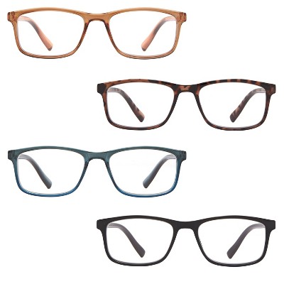 ICU Eyewear Classic Rectangular Reading Glasses - 4pk