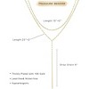 Lariat Gold Necklace for Women: 14K Gold Plated Dainty Y-Shaped Body-Chain Choker, Non-Tarnish Layered Pendant Gift - 2 of 4