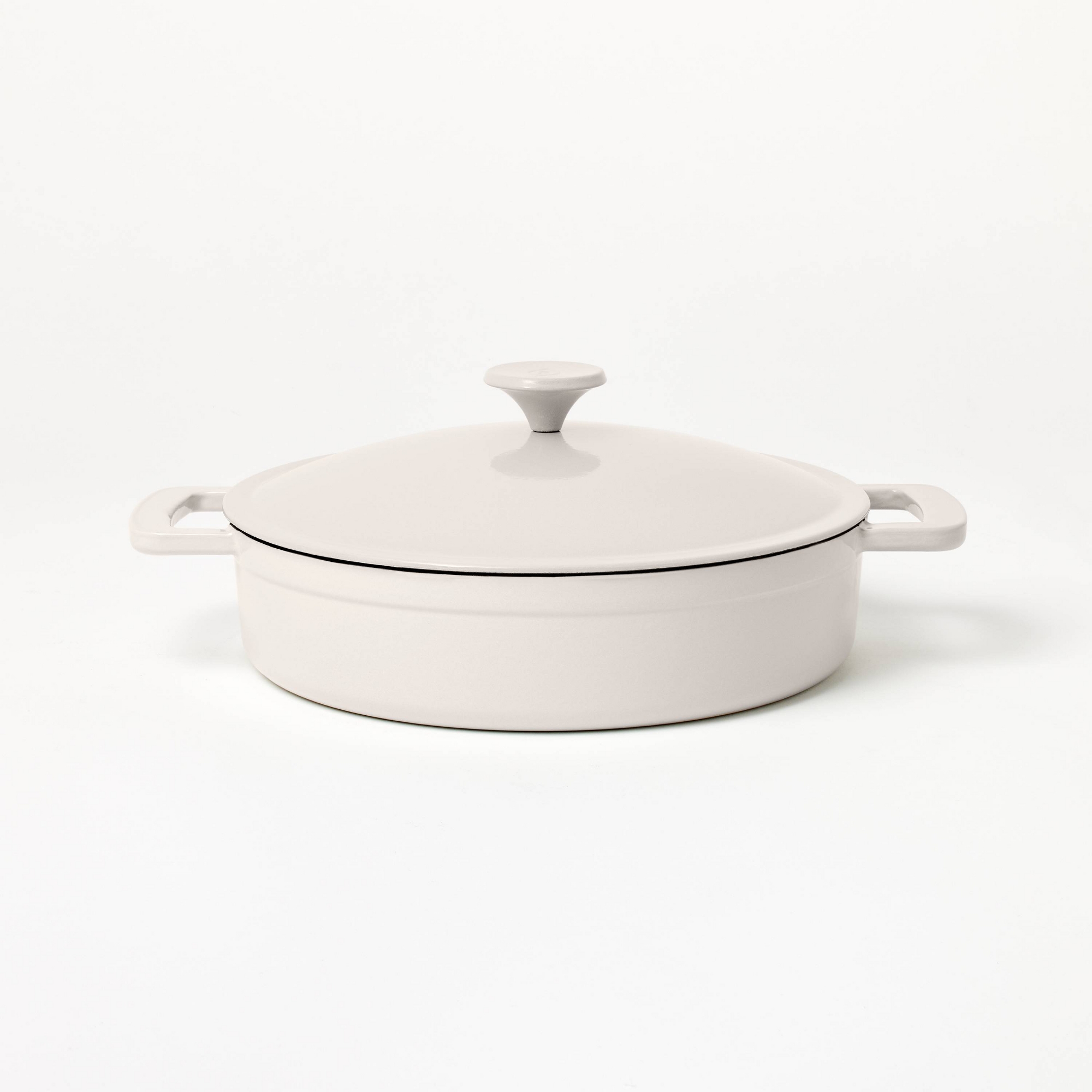 3.5qt Enamel Braiser Light Gray - Figmint™