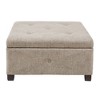 Sapphtopaz Modern Storage Ottoman Square Upholstered Ottoman with Storage Footstool with Button-Tufted Stool for Living Room, Bedroom, Entryway - 3 of 4