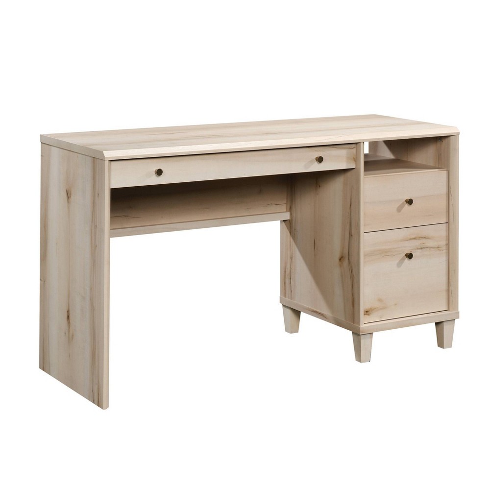 Photos - Office Desk Sauder Willow Place Single Ped Desk Pacific Maple - : Executive Style, Keyb 