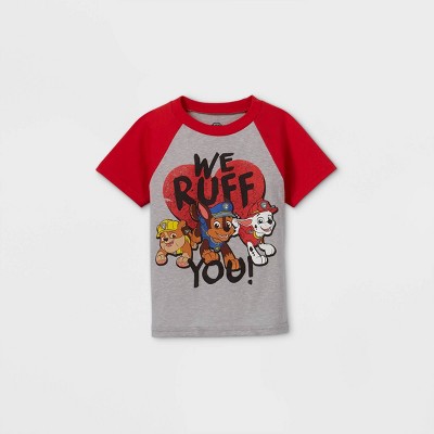 Toddler Boys' PAW Patrol 'We Ruff You' Valentine's Day Short Sleeve Graphic T-Shirt - Red 2T
